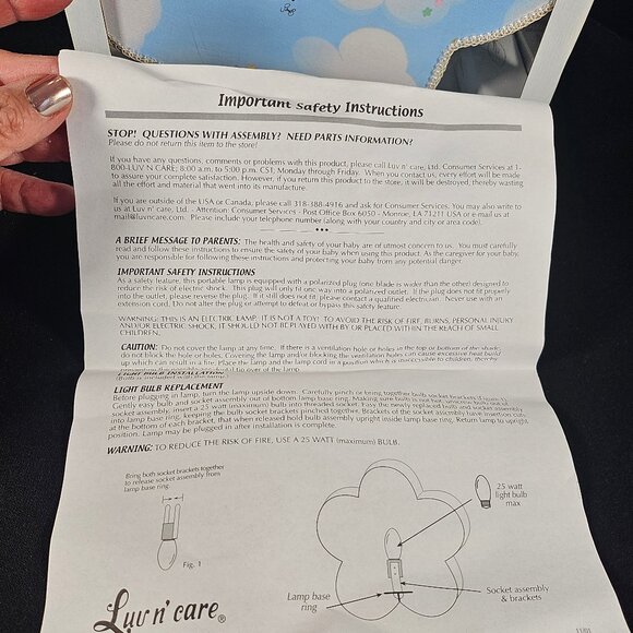 NIB Vintage Precious Moments Baby Nursery Cloud Shaped Lamp With Angel - Picture 13 of 13